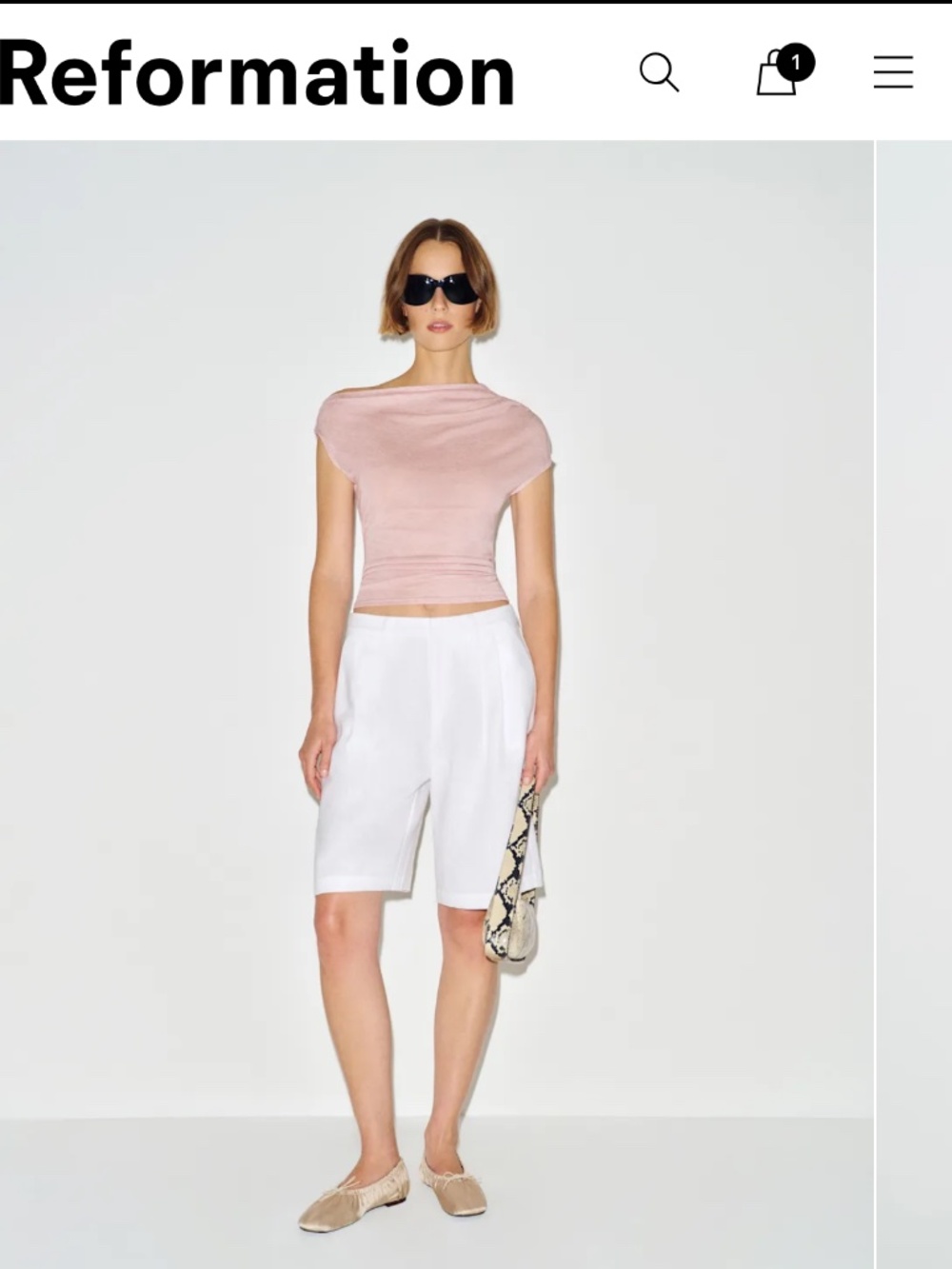 Reformation Nora top, pink, size small